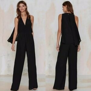 Nasty Gal Black Sleeveless Jumpsuit
